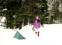 Snow camping in Sequoia National Park